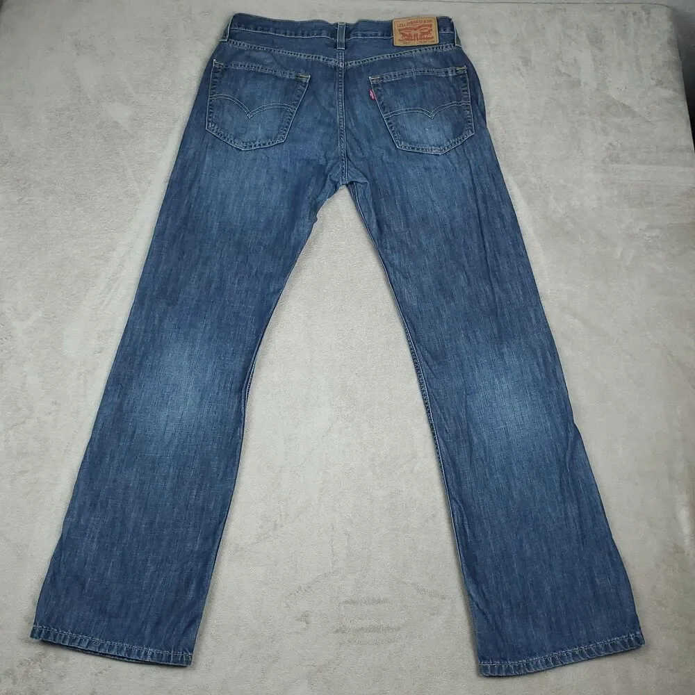 Levis 527 Jeans Mens 32x32 Blue Medium Wash Slim Bootcut Low Rise Zip Fly